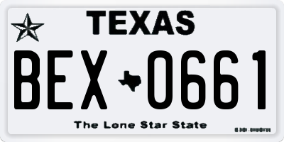 TX license plate BEX0661