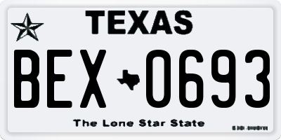 TX license plate BEX0693