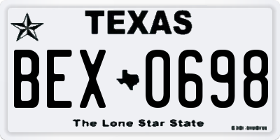 TX license plate BEX0698