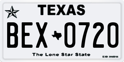 TX license plate BEX0720