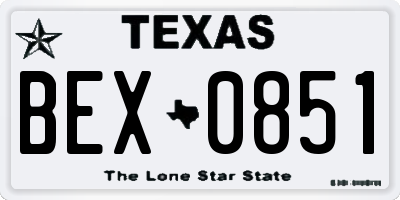 TX license plate BEX0851