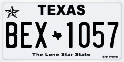TX license plate BEX1057