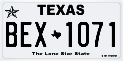 TX license plate BEX1071