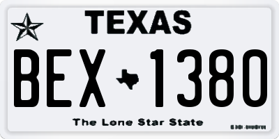 TX license plate BEX1380