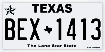 TX license plate BEX1413