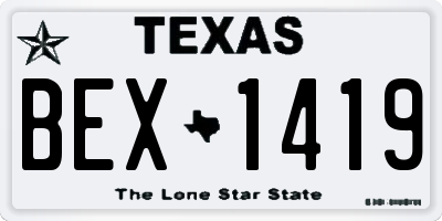 TX license plate BEX1419