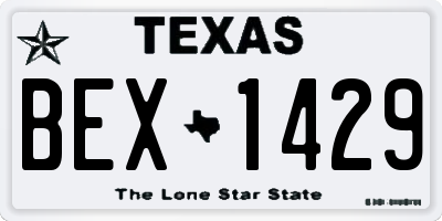 TX license plate BEX1429