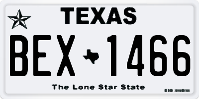 TX license plate BEX1466