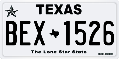 TX license plate BEX1526