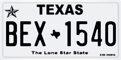 TX license plate BEX1540
