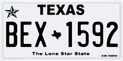 TX license plate BEX1592