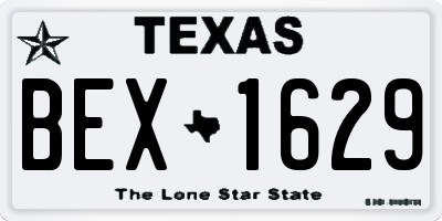 TX license plate BEX1629