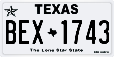 TX license plate BEX1743