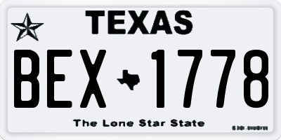 TX license plate BEX1778
