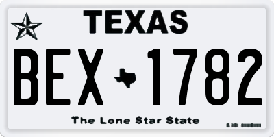 TX license plate BEX1782