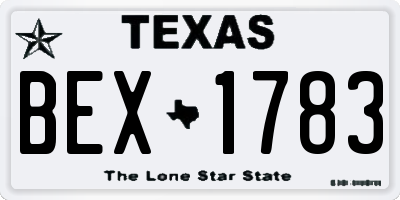 TX license plate BEX1783