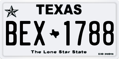 TX license plate BEX1788