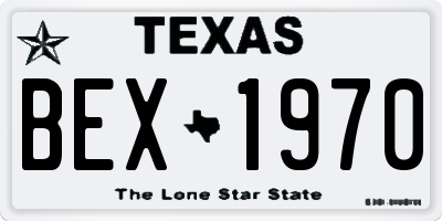 TX license plate BEX1970