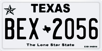 TX license plate BEX2056