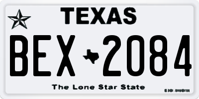 TX license plate BEX2084