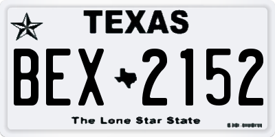 TX license plate BEX2152