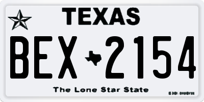 TX license plate BEX2154