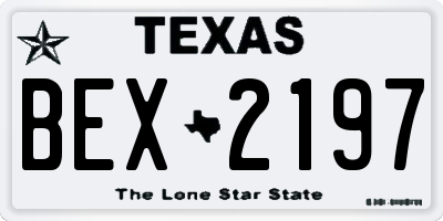 TX license plate BEX2197