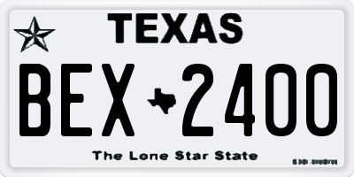 TX license plate BEX2400