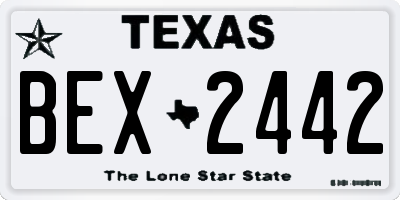 TX license plate BEX2442