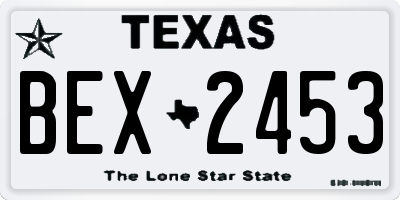 TX license plate BEX2453