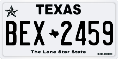TX license plate BEX2459