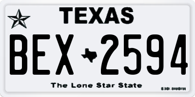 TX license plate BEX2594