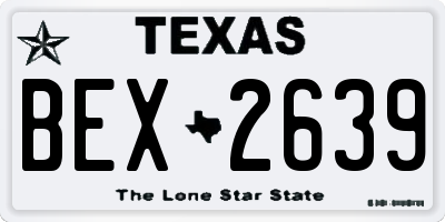 TX license plate BEX2639