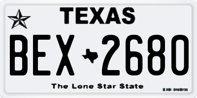 TX license plate BEX2680