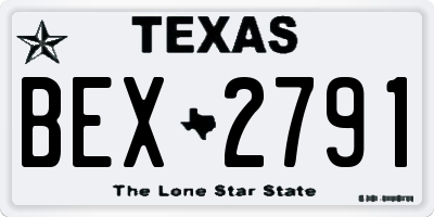 TX license plate BEX2791