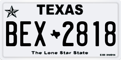 TX license plate BEX2818