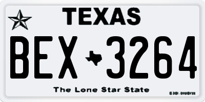 TX license plate BEX3264