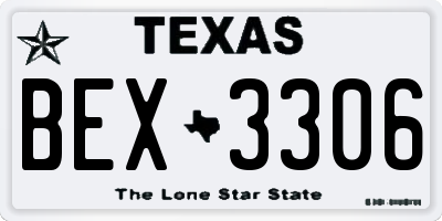 TX license plate BEX3306
