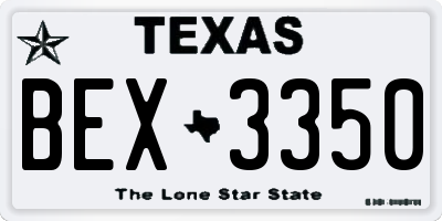 TX license plate BEX3350