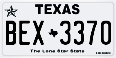 TX license plate BEX3370