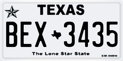 TX license plate BEX3435