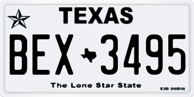 TX license plate BEX3495