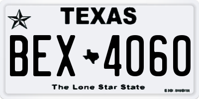 TX license plate BEX4060