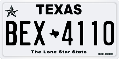 TX license plate BEX4110
