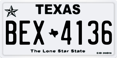 TX license plate BEX4136