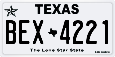 TX license plate BEX4221