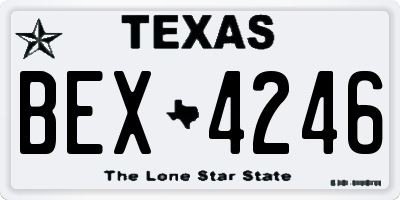 TX license plate BEX4246