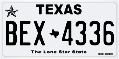 TX license plate BEX4336