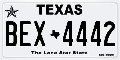 TX license plate BEX4442