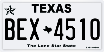 TX license plate BEX4510
